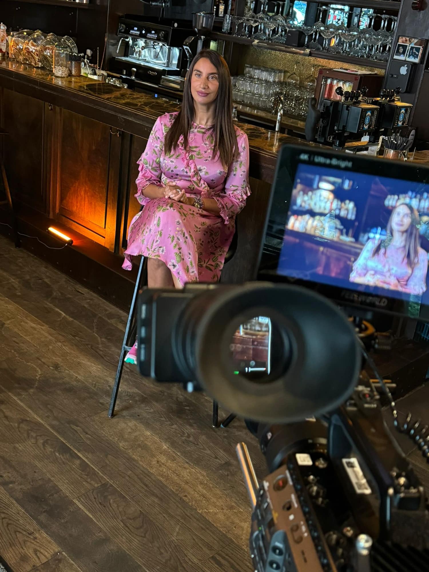 Martina Rink — being filmed for a press interview