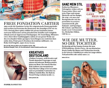 Fashion Germany — featured press clipping, Prestel publication coverage